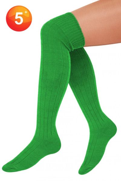 5 Paar Lange groene sokken gebreid
