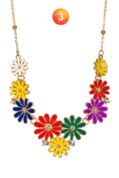 Multicolour Hippie Madelief Bloemen Ketting