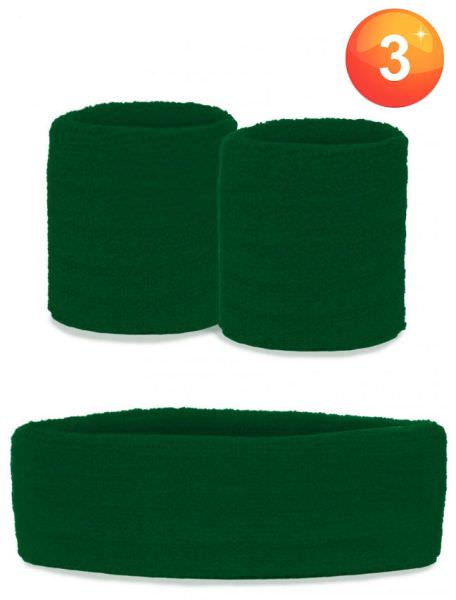 Set van polsbandjes en hoofdbandje groen
