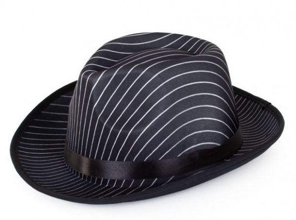 Al capone hoed zwart met krijtstreep