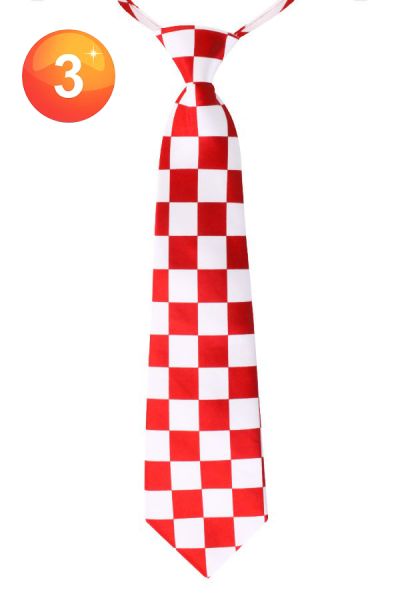 Brabantse Stropdas rood wit geblokt