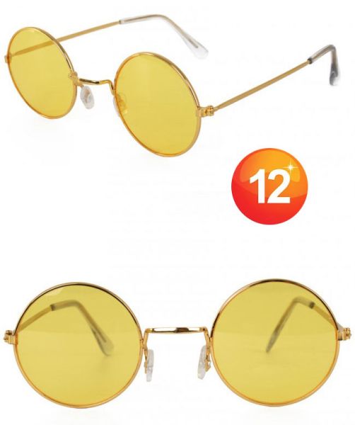Retro Hippie bril geel