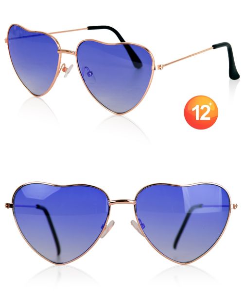 Hartvormige Zonnebril blauw