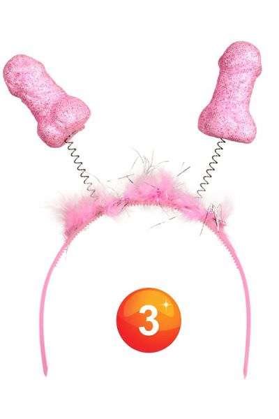 Diadeem met piemeltjes glitter roze