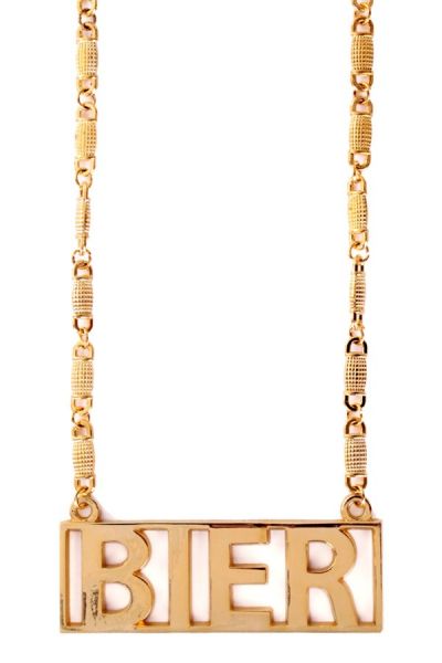 Hip hop gabber ketting bier goud