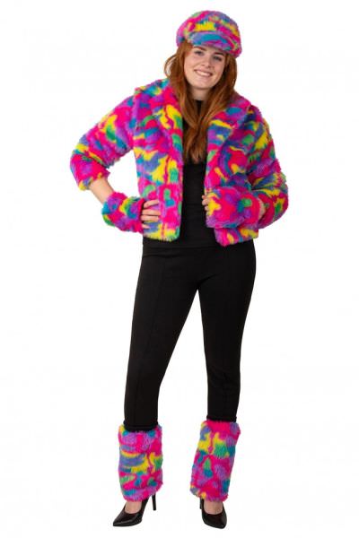 Fluffy Festival Bontjas in regenboogkleuren