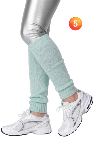 Glitter sprankelende mintblauw lurex beenwarmers