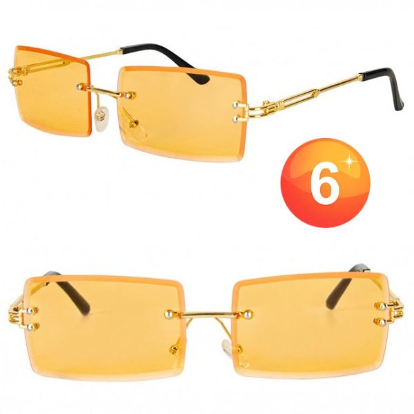 Retro vintage rechthoekige oranje zonnebril