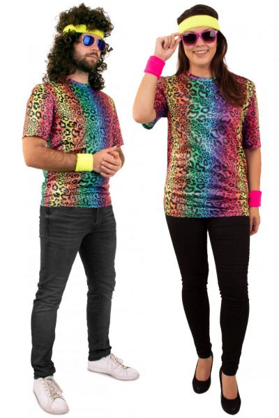Hippie neon T-shirt panter print