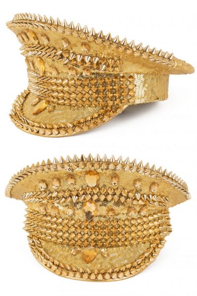 Glimmende Bling Spikes gouden pet