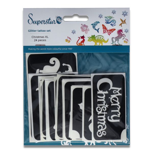 Glitter Tattoo Stencils Kerstmis XL