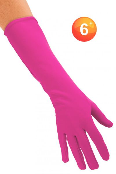 Handschoenen nylon lang Pink