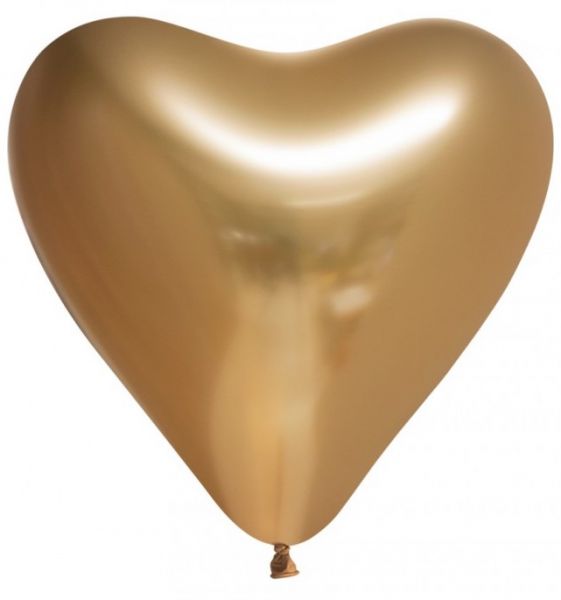 Ballon Hart goud chrome
