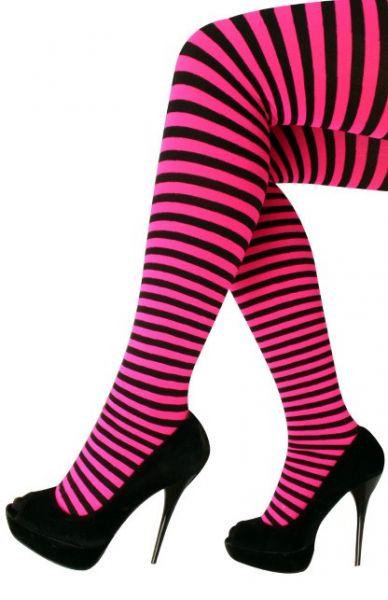 Panty met roze zwarte strepen