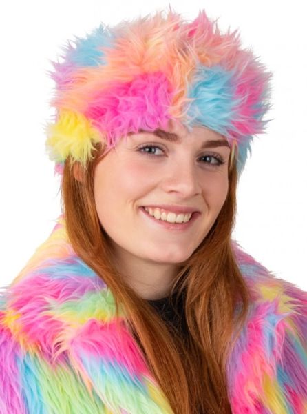 Fluffy Festival hoofdband in gemixte pastelkleuren
