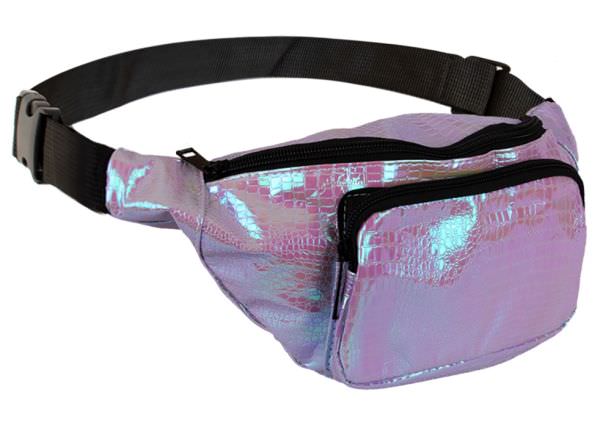 Heuptasje Slangenleer print paars schoudertas