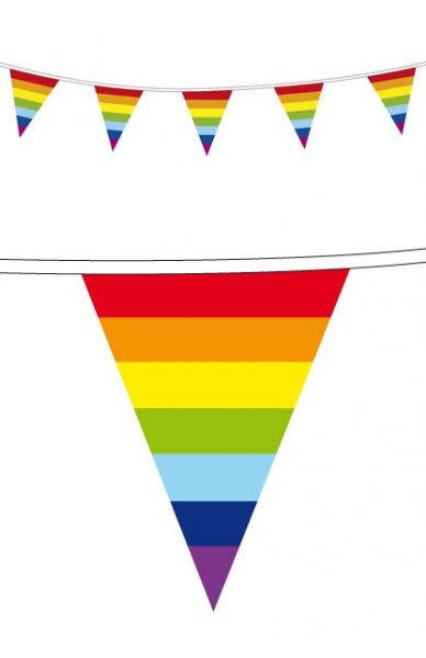 Vlaggenlijn 50 m Regenboog feestversiering