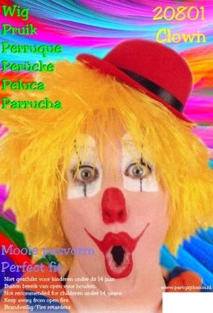 Clownspruik geel