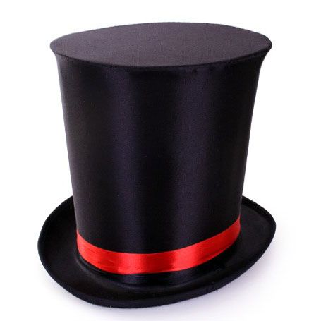 Extra hoge hoed zwart goochelaar circus