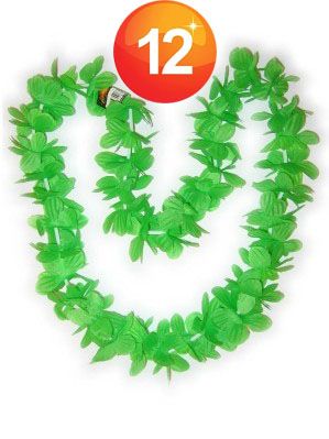 Hawaii halsketting groen kransen 12 stuks