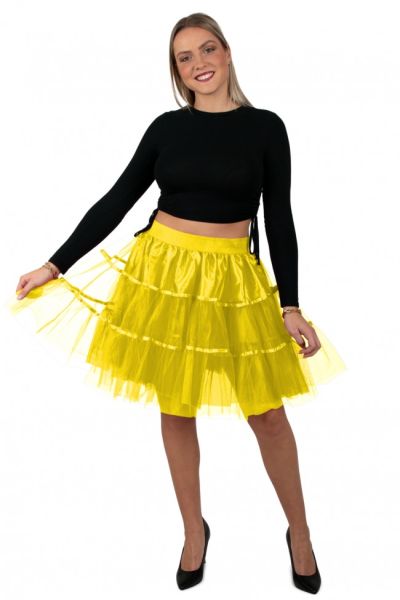 Jaren 50 High School Petticoat geel