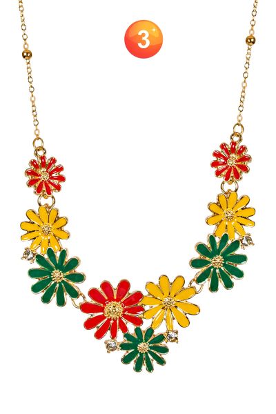 Hippie carnavalskleuren Bloemen Ketting