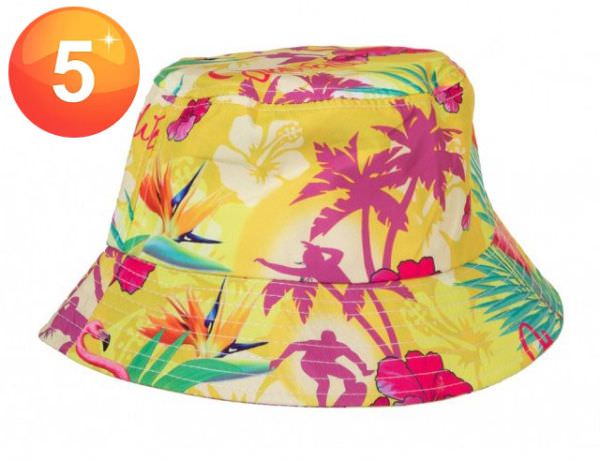 Gele Vissershoedje Hawaiiprint