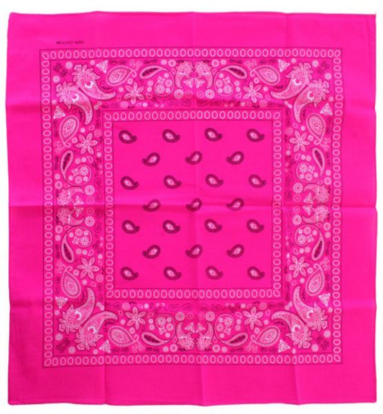 Fluor roze zakdoeken bandana met motief