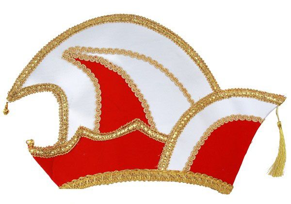 Prins Carnaval steek muts rood fluweel