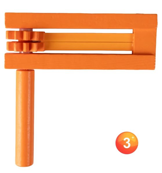 Houten ratel dubbel oranje