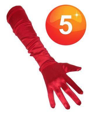 Rode satijnen handschoenen