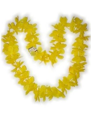 Hawaii halsketting geel slinger kransen 12 stuks