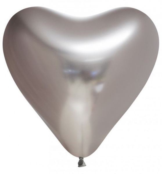 Ballon Hart zilver chrome