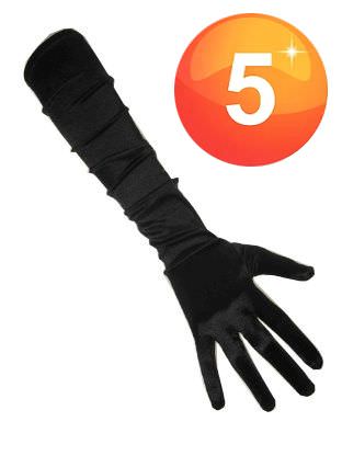 Zwarte satijnen handschoenen