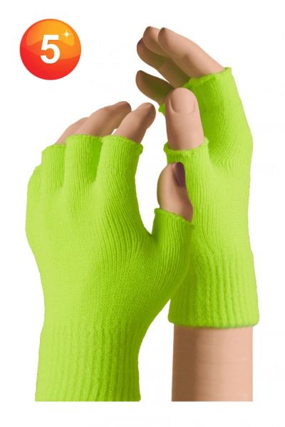 Vingerloze kinderhandschoenen fluor geel