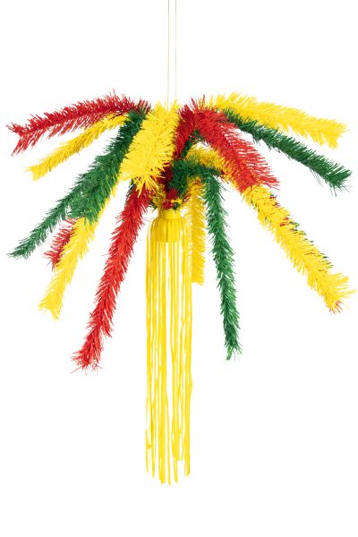 Carnaval Fontein rood geel groen met gele slierten