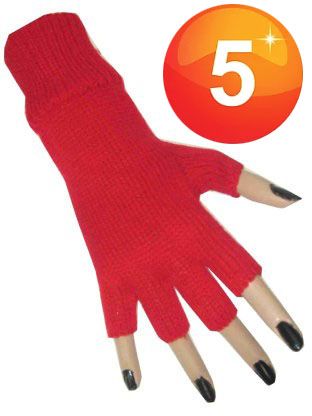 Rode vingerloze handschoen rood